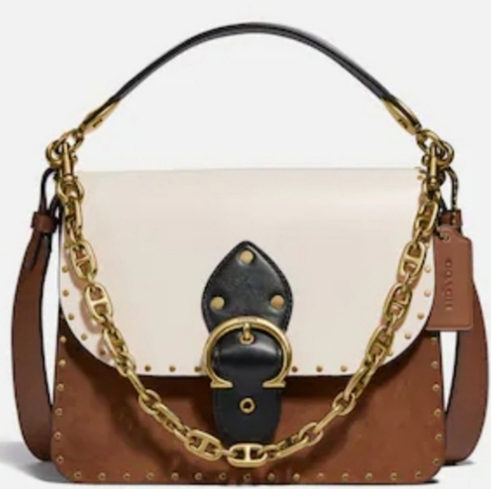 Coach Black, Cream, and Brown Shoulder Bag